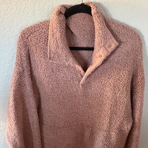 Skims Cozy Pink Fleece Pullover